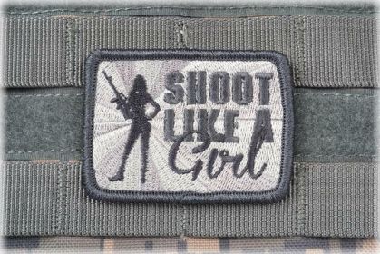 AMS Shoot Like A Girl Patch, Hi-Fidelity Patch Series, Gray