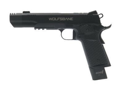 Echo1 Wolfsbane M1911 Blowback Gas Airsoft Pistol, Black