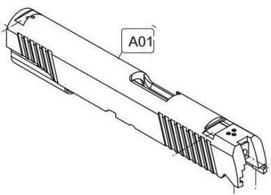 Elite Force/KWC 1911 A1 CO2 Blowback Airsoft Pistol Slide