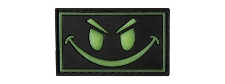 G-Force Glow-In-The-Dark Sinister Smile PVC Morale Patch, Black