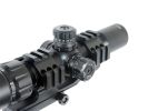 Lancer Tactical 1.5-4x Illuminated Mil-Dot Rifle Scope, Red/Green Dot, Railed