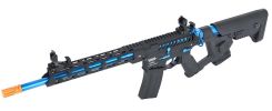 Lancer Tactical Enforcer Series BLACKBIRD Skeleton ProLine Low FPS Airsoft Rifle w/ Alpha Stock, Black / Blue