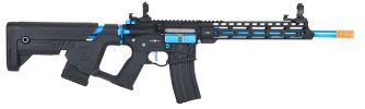Lancer Tactical Enforcer Series BLACKBIRD Skeleton ProLine Low FPS Airsoft Rifle w/ Alpha Stock, Black / Blue