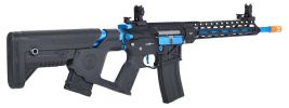 Lancer Tactical Enforcer Series BLACKBIRD Skeleton ProLine Low FPS Airsoft Rifle w/ Alpha Stock, Black / Blue