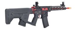Lancer Tactical Enforcer Series BLACKBIRD Skeleton ProLine Low FPS Airsoft Rifle w/ Alpha Stock, Black / Red