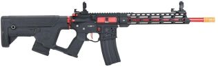 Lancer Tactical Enforcer Series BLACKBIRD Skeleton ProLine Low FPS Airsoft Rifle w/ Alpha Stock, Black / Red