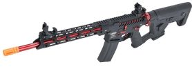 Lancer Tactical Enforcer Series BLACKBIRD Skeleton ProLine Low FPS Airsoft Rifle w/ Alpha Stock, Black / Red