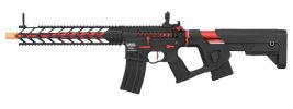 Lancer Tactical Enforcer Series NIGHT WING Skeleton ProLine High FPS AEG Airsoft Rifle, Black / Red