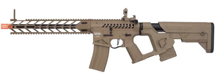 Lancer Tactical Enforcer Series NIGHT WING Skeleton ProLine Low FPS AEG Airsoft Rifle, Tan
