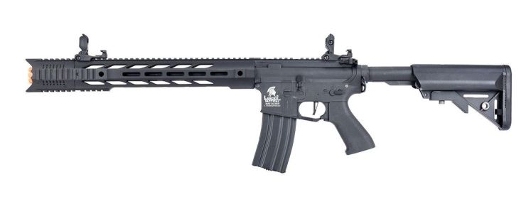 Lancer Tactical Interceptor SPR Hybrid Series High FPS AEG Airsoft Rifle, Black