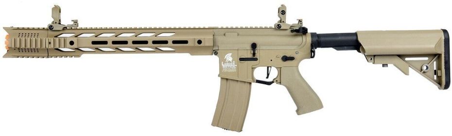 Lancer Tactical Interceptor SPR Hybrid Series High FPS AEG Airsoft Rifle, Tan