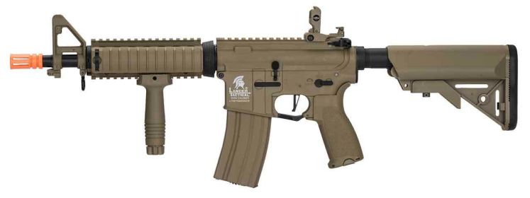 Lancer Tactical LT-02 MOD 0 MK18 Hybrid High FPS AEG Airsoft Rifle, Tan