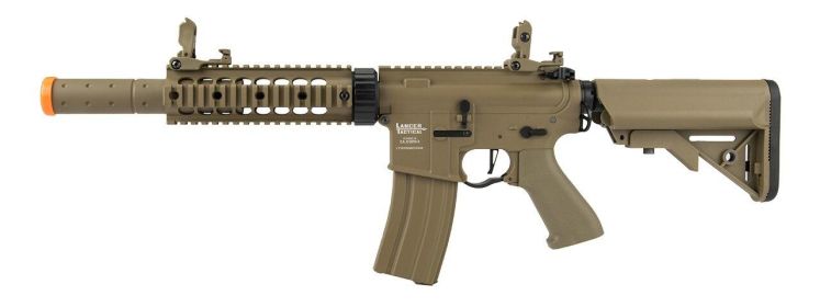 Lancer Tactical M4 SD Proline Series 7" Rail Low FPS Airsoft Rifle, Tan