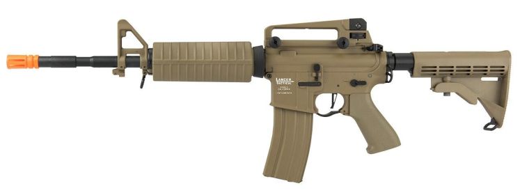 Lancer Tactical M4A1 LT-06 Proline Series Carbine High FPS Airsoft Rifle, Tan