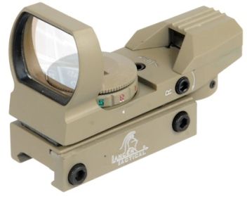 Lancer Tactical Red/Green Dot Reflex Sight, 4 Reticles - Tan