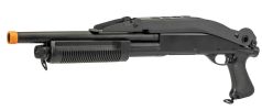 Lancer Tactical Tri-Burst Short Barrel Airsoft Shotgun w/ Folding Stock, Black