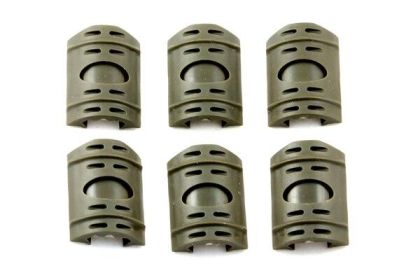 Raptors Airsoft RTQ (6) Rubber Picatinny Rail Covers Green Gun Rail Cover