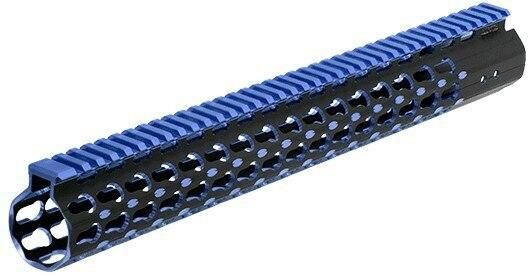 UTG PRO Keymod AR15 15" Super Slim Rail, Black & Blue 2-Tone