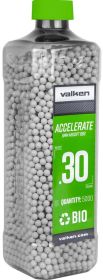 Valken Accelerate 0.30g BBs, 5000 CT., White, Bio