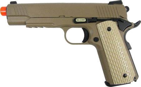 WE 1911 Full Metal Semi Auto Gas Blowback Pistol - Desert Tan Edition