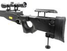 Well MB08 Bolt Action Airsoft Sniper Rifle w/ Scope and Bipod, Black